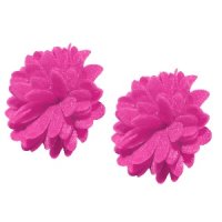 Ear Stud - Flower - Fabric - Pink