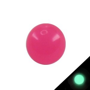Piercing Kugel - Kunststoff - Glow in the dark - Pink
