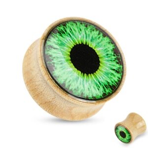 Holz Plug - Ahorn - Auge - Grün 10 mm