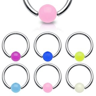 Piercing Klemmring - Silber - Glow in the dark - Bunt