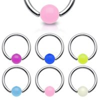 Piercing Klemmring - Silber - Glow in the dark - Bunt