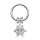 Klemmring Piercing - Silber - Blume - Kristall