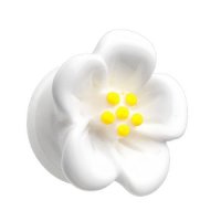 Ohr Plug - Kunststoff - Hibiskus - Weiß