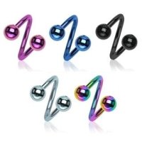 Spiral Piercing - Balls - Colorful