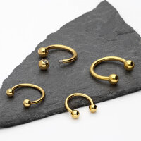 Piercing Hufeisen - Stahl - Gold