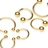 Piercing Hufeisen - Stahl - Gold