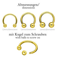 Piercing Hufeisen - Stahl - Gold