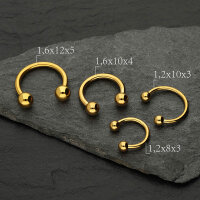 Piercing Hufeisen - Stahl - Gold