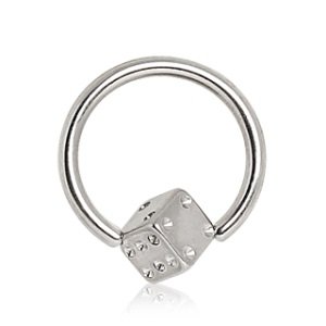 Piercing Klemmring - Silber - Würfel