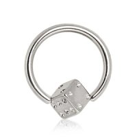 Piercing Klemmring - Silber - Würfel