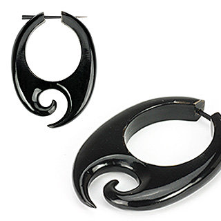 Horn Ohrringe - Schwarz - 01