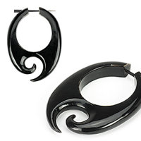 Horn Earrings - Black - 01
