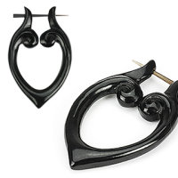 Horn Earrings - Black - 06