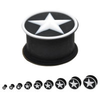 Silikon Plug - Schwarz - Stern Weiß