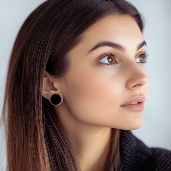 Treuheld Ohr Plug STERN - 21 Größen 3-40mm Mit Gewinde - Rot/Schwarz