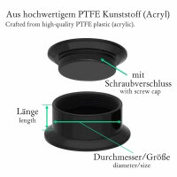 Acryl - Kunststoff Ohr Plug | Schwarz | mit Gewinde