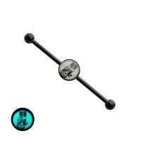 Piercing Stab - Industrial - Schwarz - Glow in the dark -...