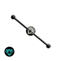 Piercing Stab - Industrial - Schwarz - Glow in the dark -...