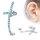 Ohrstecker - Ear Cuff - Kreuz - Blau