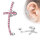 Ohrstecker - Ear Cuff - Kreuz - Pink