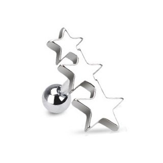 Piercing Stab - Silber - Kurz - Sterne