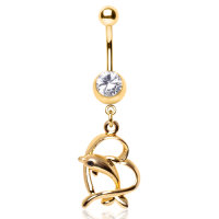 Piercing Banane - Gold - Delphin - Herz