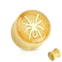 Holz Plug - Bambus - Spinne - Gold