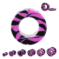 Flesh Tunnel - Kunststoff - Zebra - Pink