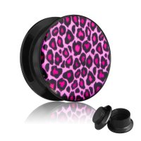 Picture Plug - Gewinde - Leopard - Pink