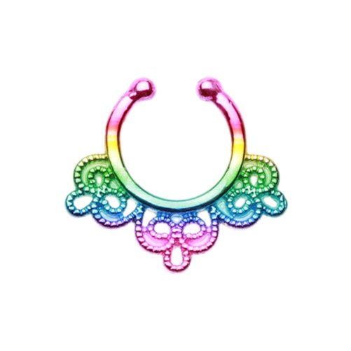 Fake Septum Piercing - Regenbogen - Ornament