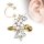 Ear Cuff - Gold - Blume - Kristalle