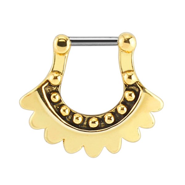 Septum Klicker - Stahl - Gold - Borte