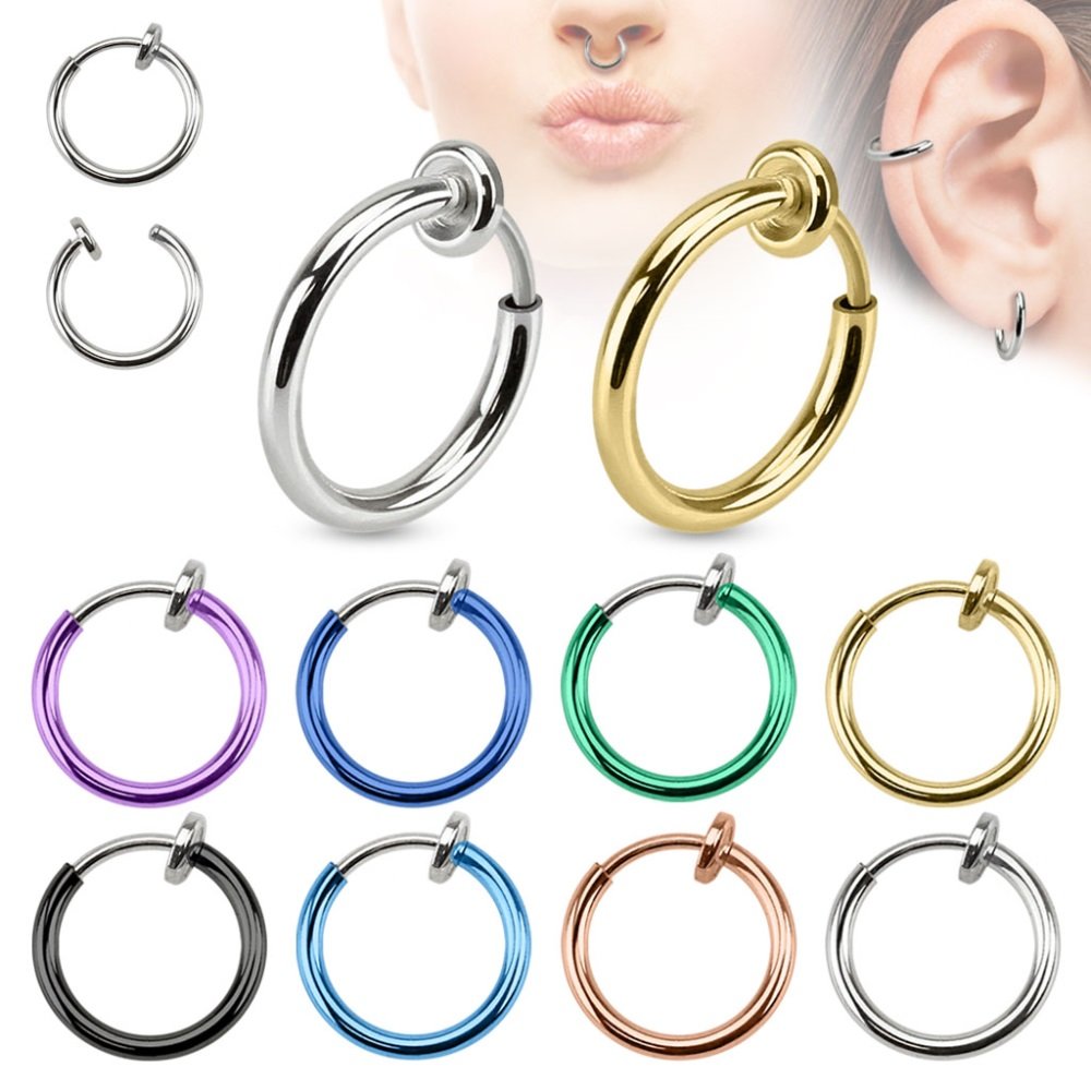 Ring mit Kugel Piercing Mehrfarbig oder Glitzer 