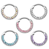 Septum Klicker - Ring - Silber - Kristalle - Classic