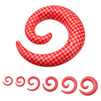 Spiral Taper - Checked Pattern - Red