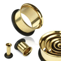 Single Flare Flesh Tunnel - Stahl - Gold