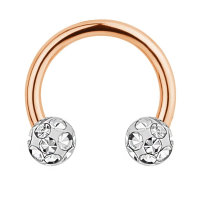 Piercing Hufeisen - Mulitkristall - Rosegold