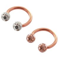 Piercing Hufeisen - Mulitkristall - Rosegold