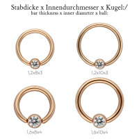 Piercing Klemmring - Rosegold - Kristall - Klar