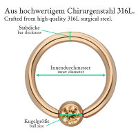 Piercing Klemmring - Rosegold - Kristall - Pfirsich