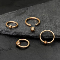 Piercing Klemmring - Rosegold - Kristall - Pfirsich