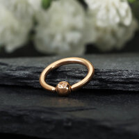 Piercing Klemmring - Rosegold - Kristall - Pfirsich