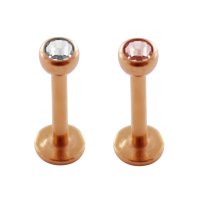 Piercing Labret - Rosegold - Kristall