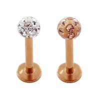 Piercing Labret - Rosegold - Multikristall