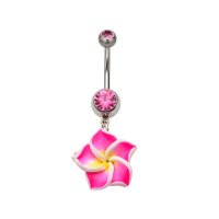 Piercing Banane - Blume - Pink - Kristall