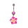 Piercing Banane - Blume - Pink - Kristall