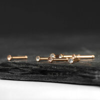 Nasenpiercing gerade - Rosegold - Kristall