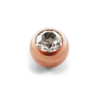 Piercing Kugel - Stahl - Rosegold - Kristall - Klar