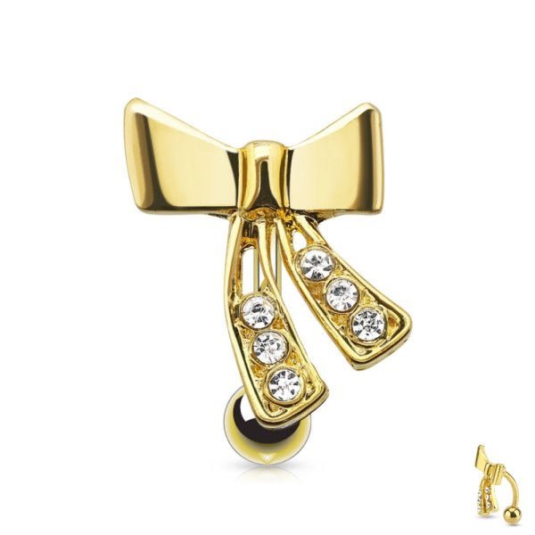 Piercing Banane - Spange - Schleife - Gold