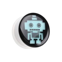 Picture Plug - Glow in the dark - Weiß - Roboter